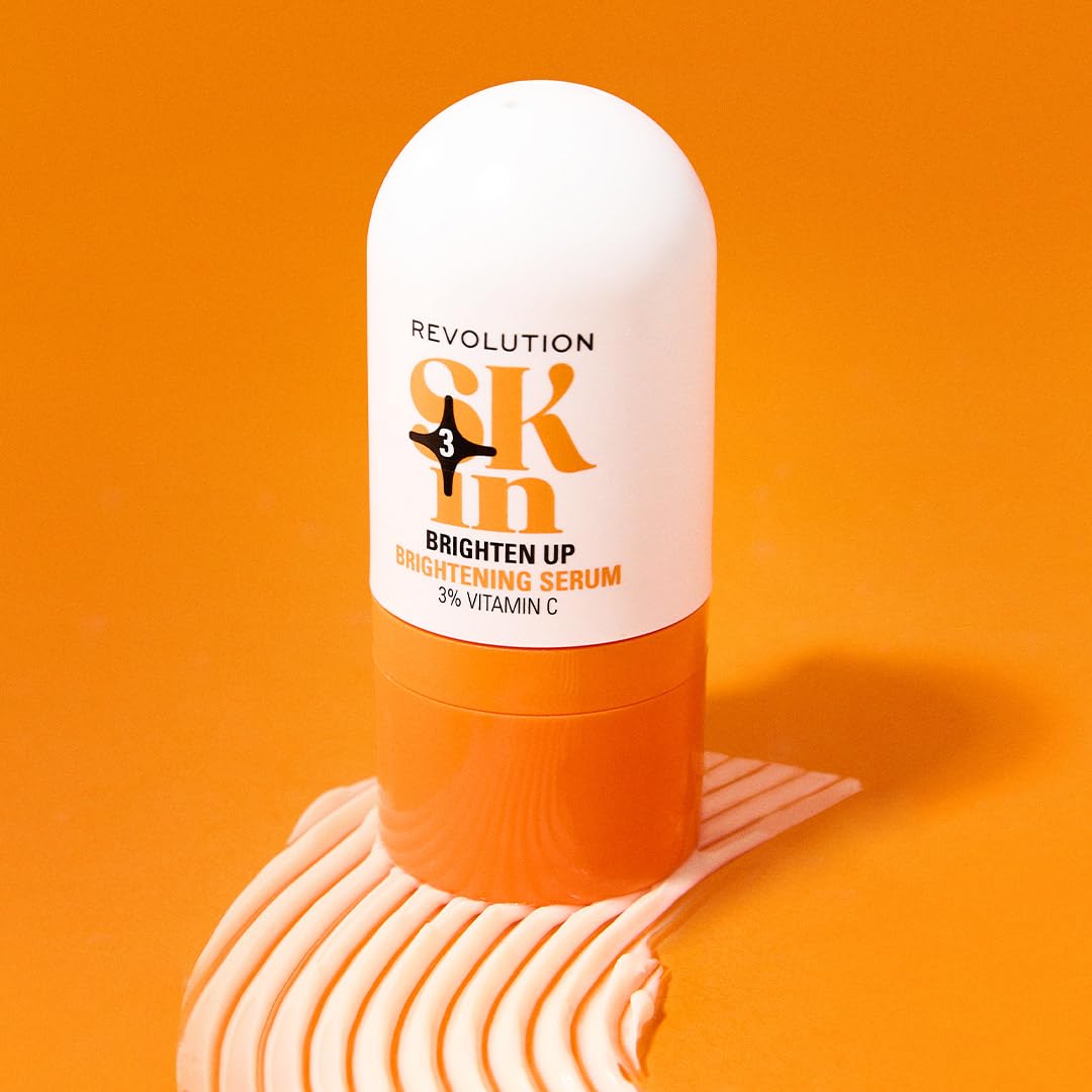 Revolution Skin, Brighten Up 3% Vitamin C Brightening Face Serum, Helps Even Skin Tone with Vitamin C, Vegan & Cruelty-Free, 1.01 fl oz (Pack of 2)