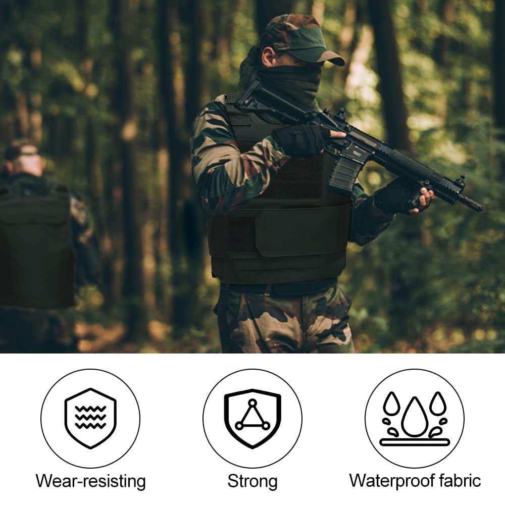 mizikuu Chaleco Táctico Militar, Chaleco Multifuncional unisex Chaleco Anticorte Antipuñaladas para Pesca Caza Senderismo Safari Trabajo Entrenamiento, Talla única, Negro