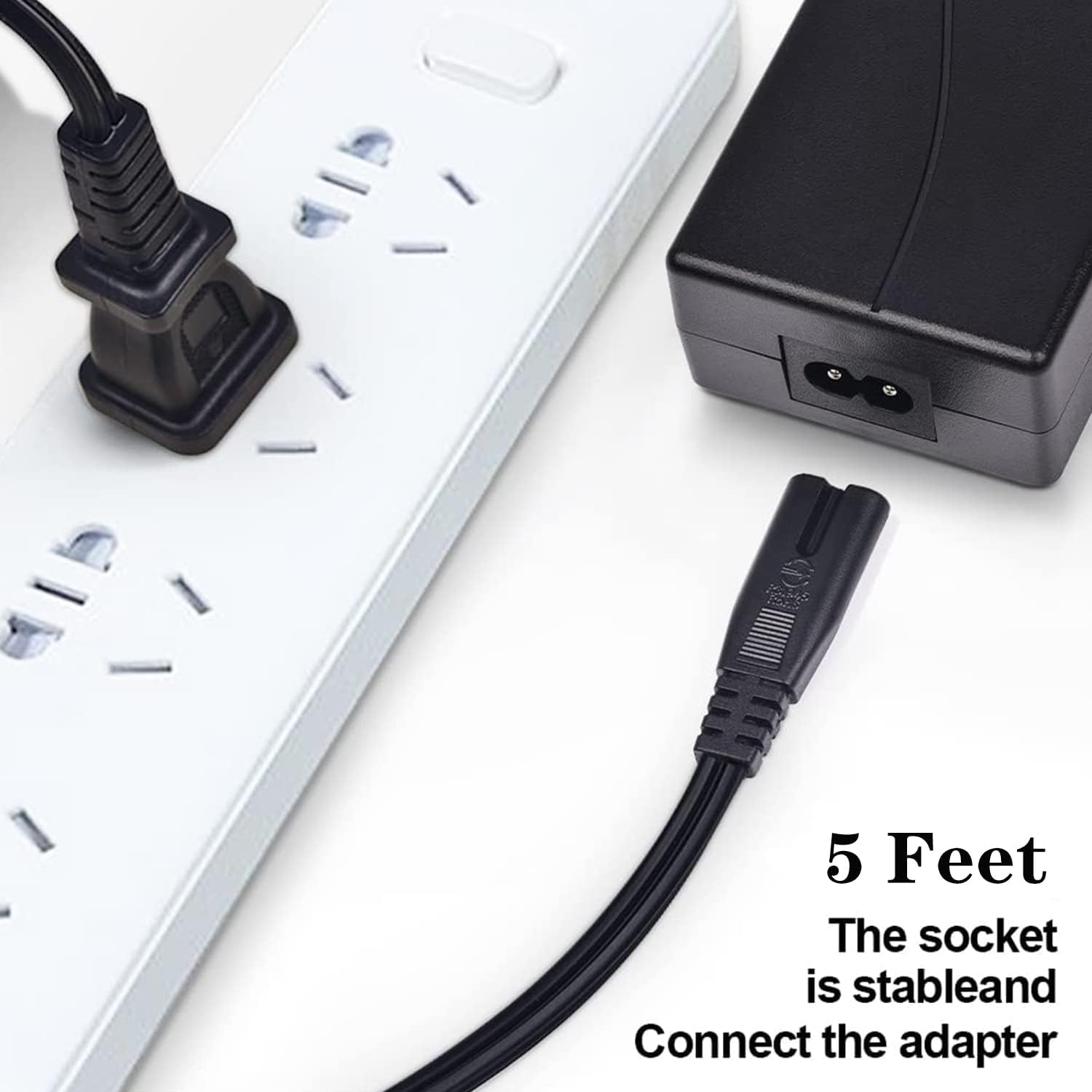 2 Pack 5 Feet Power Cord Replacement for Lift Chair or Power Recliner, 2 Prong AC Power Cord Great for Okin, Limoss, Pride, Golden, Lazboy, Berkline etc.