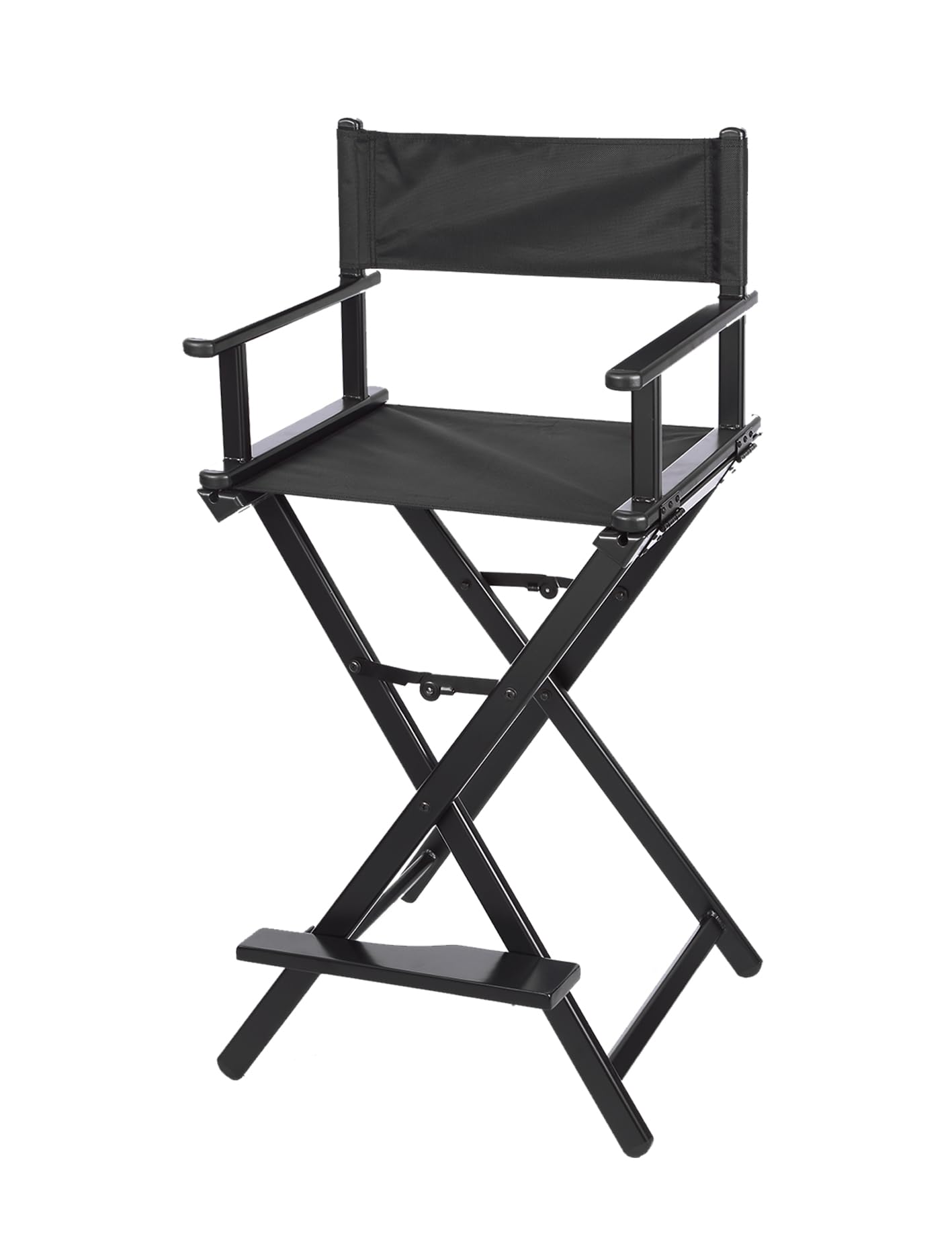 MEISHDIA Lightweight alloy Folding Directors Chair - Portable and Sturdy Makeup Artist Chair, 120kg Load-Bearing Capacity (Black)