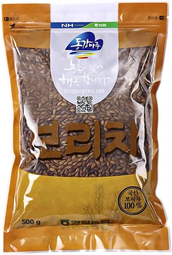 [NongHyup] Authentic Korean Roasted Barley Tea | Boricha (보리차) | 100% Korean Barley | Caffeine-Free | Traditional Flavor | Hot and Cold Brewing | 영월 농협 보리차 | 100% 한국산 (500g/17.6oz)