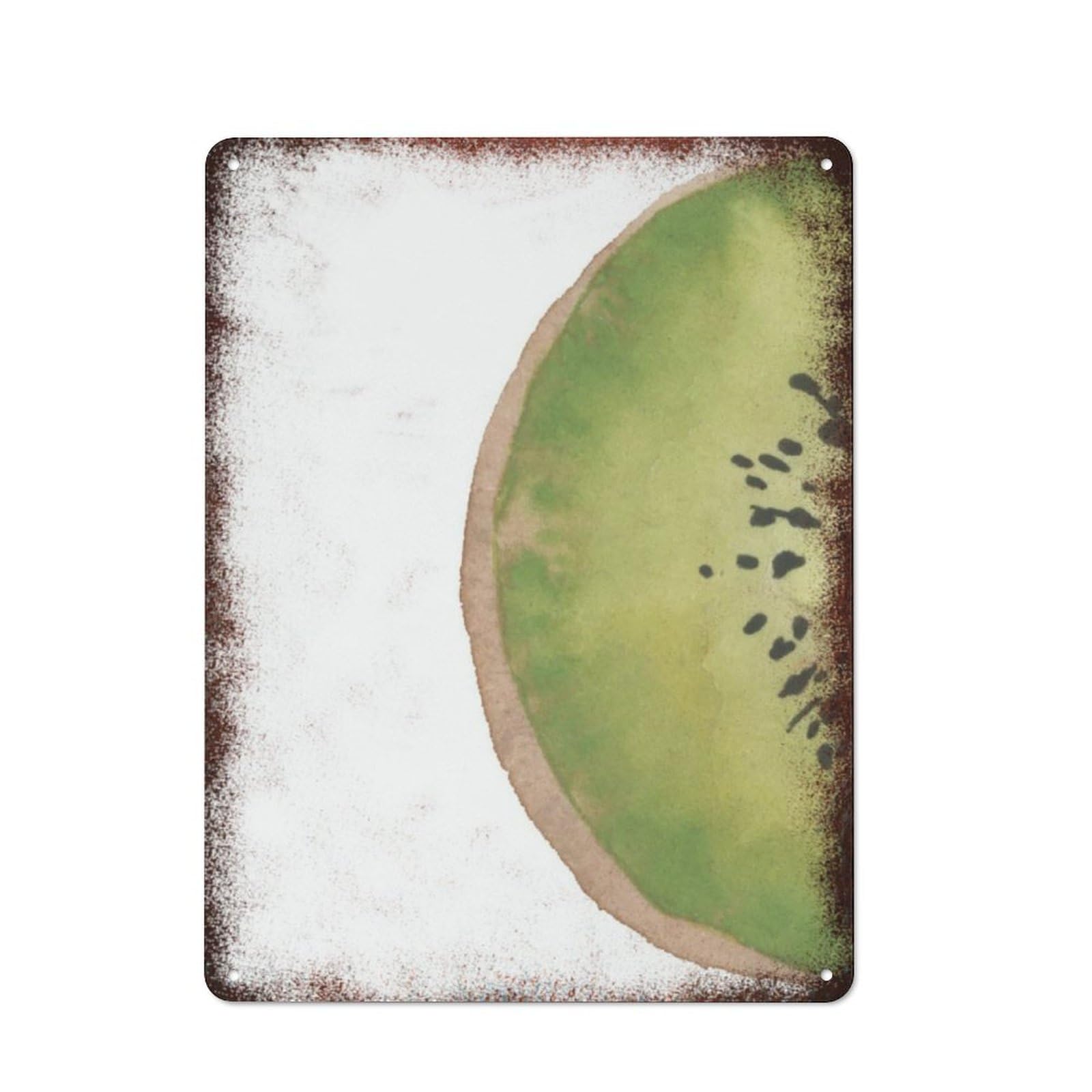 peiyeety Metal Tin Sign Kiwi Slice Minimalist Watercolor Pattern Vintage Rustic Wall Art Kitchen Bathroom Bedroom Living Room Cafe Farmhouse Office Garage Home Bar Laundry Room Porch Patio 6x8 Inch