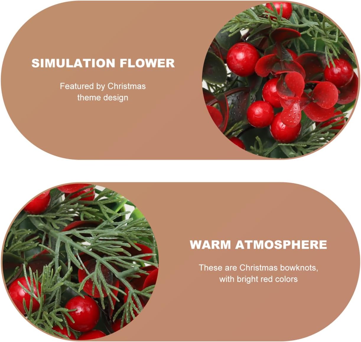 Angoily Christmas Wreaths for Front Door Wreath Christmas Door Decoration Red Berry Plastic Xmas Garland Pendant for Indoor Outdoor Holiday Front Door Hanging - Image 6