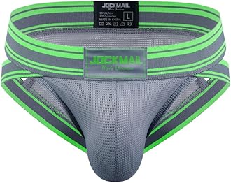 JOCKMAIL Mesh Athletic Supporters Mens Briefs Underwear Comfort Male Underwear for Gym Sport