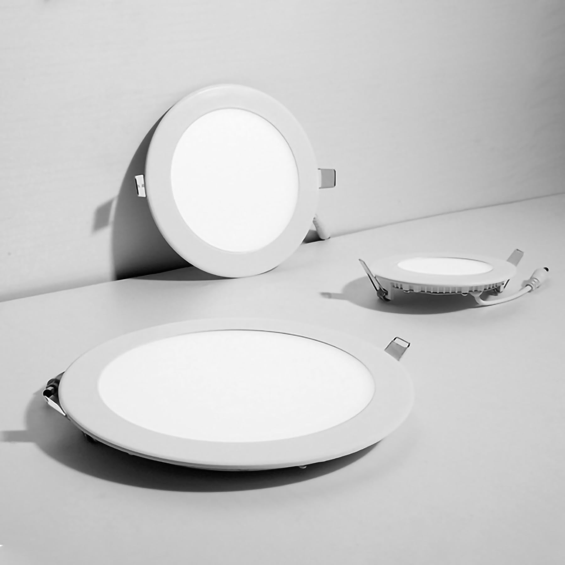 Panel De Luz LED Empotrable 6000K-Blanco Frío Lámpara De Techo De Oficina Ultra Delgada No Regulable Focos para Pasillo Escenario Oficina (Color : Round, Size : 12W)