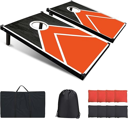 Juego de Corn Holes para exteriores juego de cornhole de 3 x 2 pulgadas, incluye 2 tablas de cornhole, 8 bolsas de frijoles de maíz para tableros de