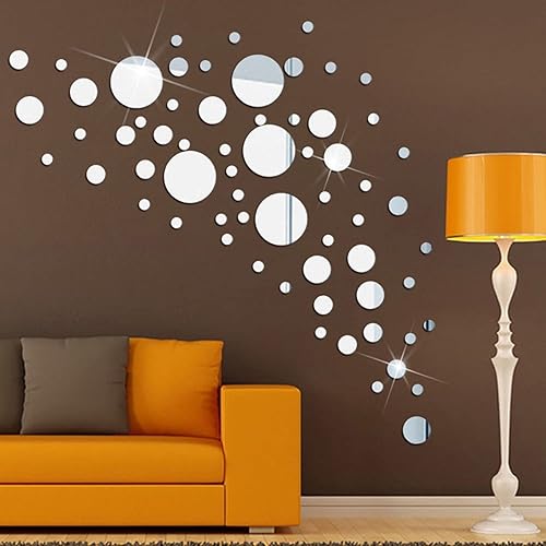 Miniatura 17 de DARENYI 7.87" Espejo redondo de pared azulejo autoadhesivo acrílico hoja de espejo adhesivo para baño, dormitorio, puerta, decoración del hogar