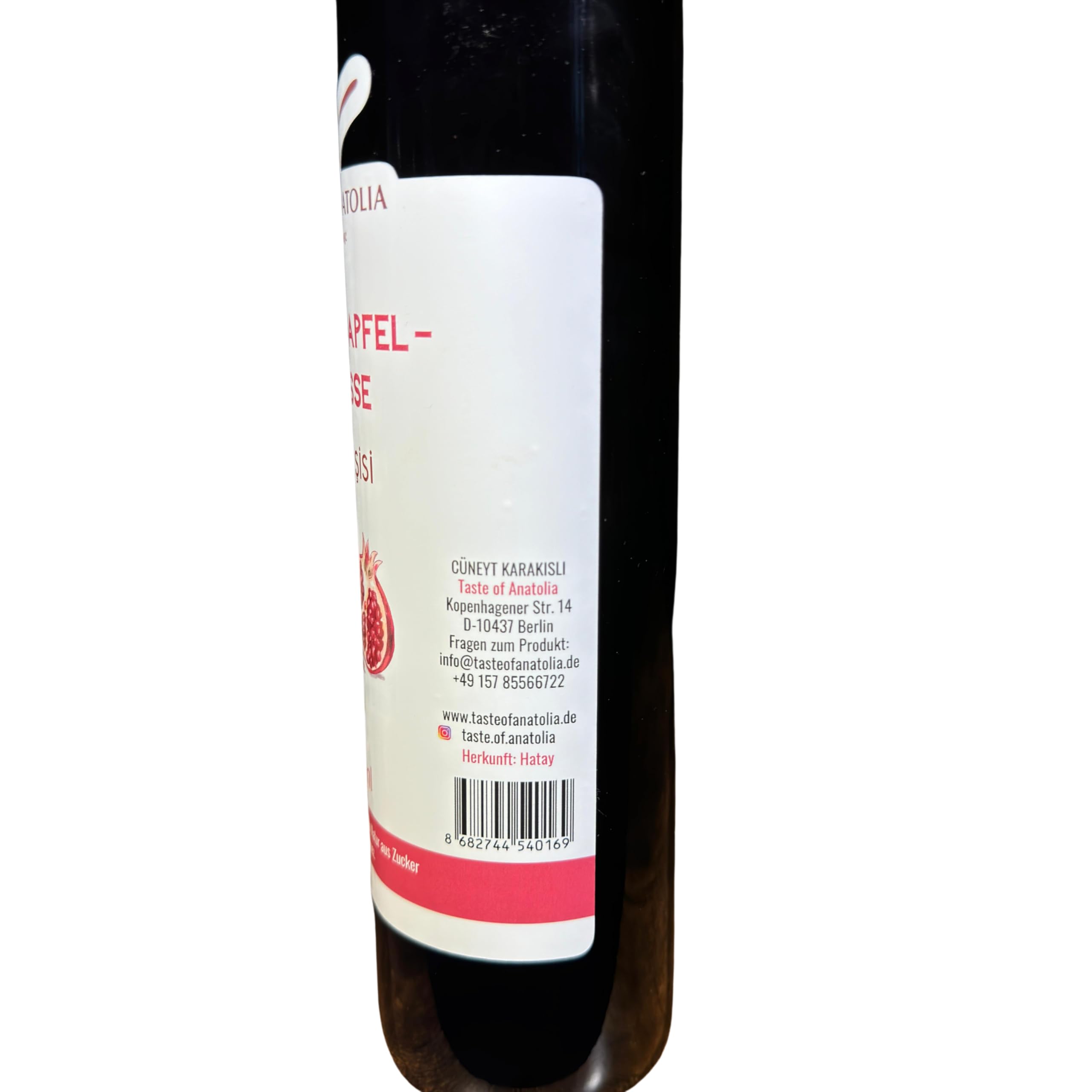 Granatapfelsirup pur 700ml - Granatapfelmelasse (Nar eksisi) 500 ml von TASTE OF ANATOLIA FEINKOST OASE, 100% natürlich. Aus HATAY-Türkei. (Namensänderung: auf Melasse 500 ml)