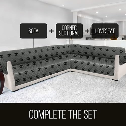 Miniatura 6 de Sofa Shield Funda de sofá con correa, reversible, resistente a las manchas y al desgarro, funda acolchada de microfibra, lavables, asiento de 62