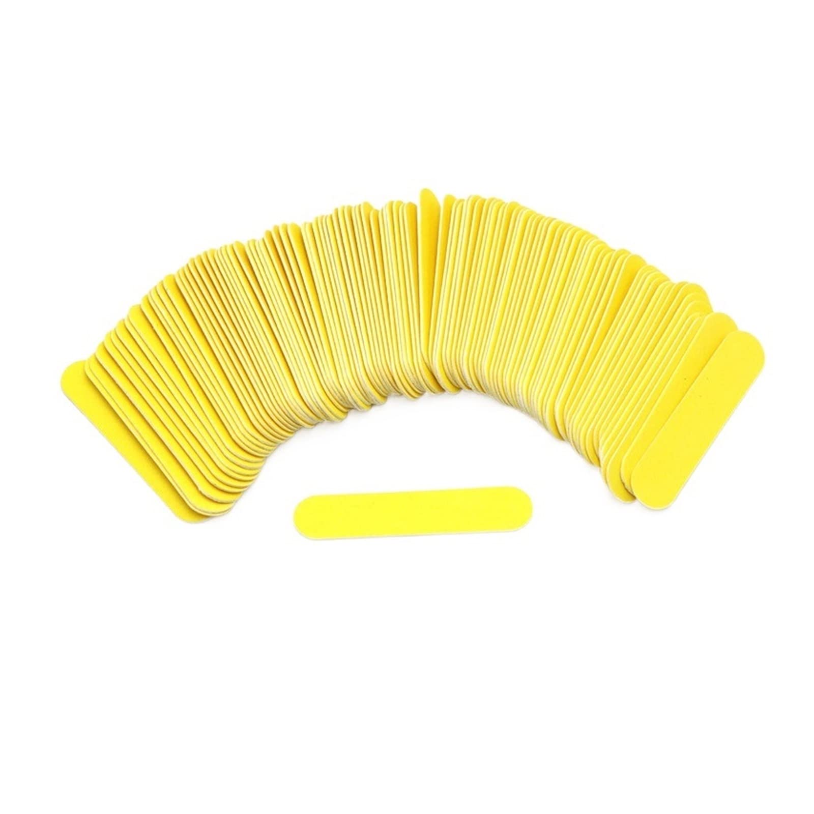 Bloque pulidor de uñas, 500 limas de uñas madera doble cara, grano 100/180, multicolor(Yellow)