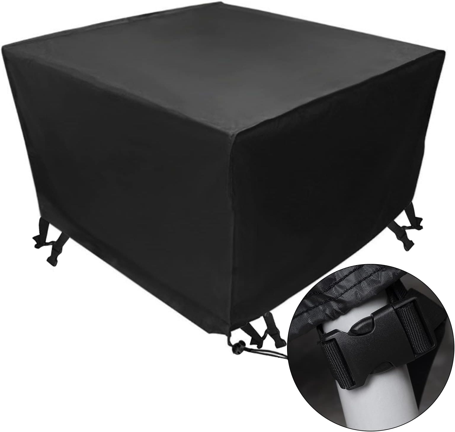 Outdoor Protective Cover for Garden Furniture Polyester Waterproof Garden Tables and Chairs Furniture Cover Black 250 x 250 x 90 cm