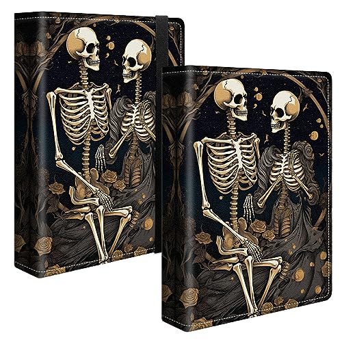 Image of Skulls Photo Album 4x6 120 Pockets Photos with Strong Elastic Band, Small Mini Albums Sheet Protector Folder for Photos, Album for Family Wedding Baby Women Men Vacation Gift