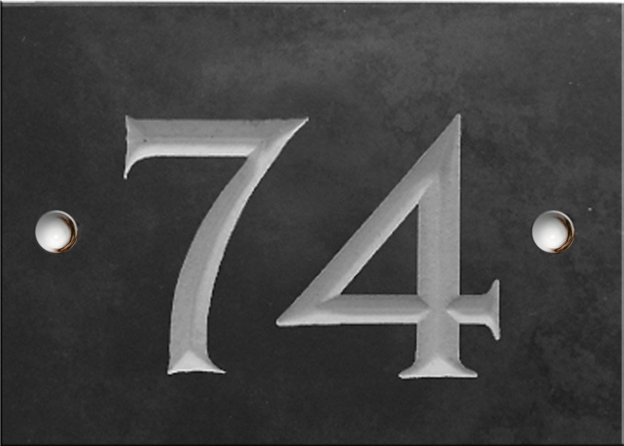 Engraved Slate House Number Sign - 1 to 99 (Select Your Number here) - Number 74 (Same Day Dispatch by 1st Class Post!!!)