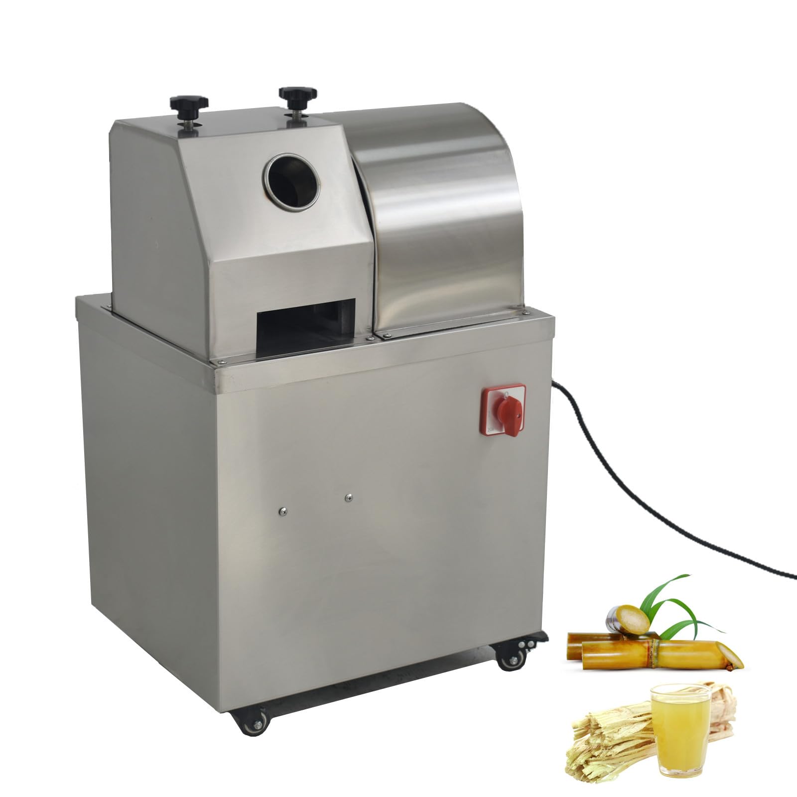 Electric Sugar Cane Juicer 1100W 110V Sugarcane Press Machine with Wheels Separable Sugarcane Juice Squeezer Extractor for Home