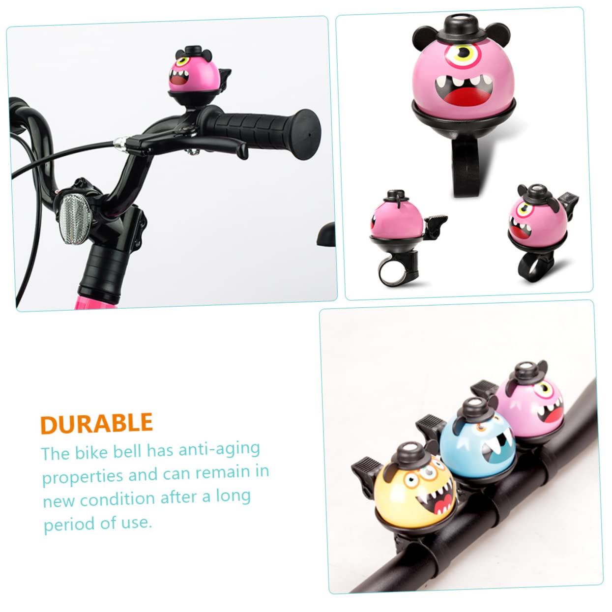HOLIDYOYO Cartoon Pattern Bike Bell for Cute Folding Bell Accessory for Mountain and Road Bicycles Super Loud Sound for Boys Bikes Scooters and Tricycles