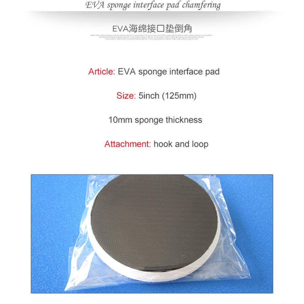 Almohadilla de interfaz de chaflán EVA de alta densidad 5 pulgadas 125 mm Almohadilla de lijado de protección Accesorios para herramientas eléctricas Gancho y bucle
