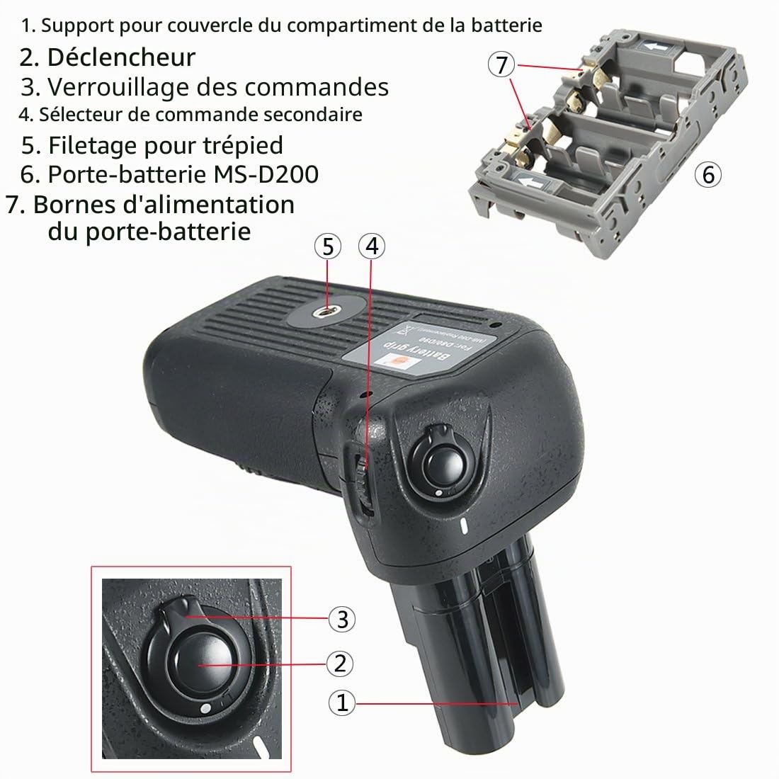 DSTE Multi-Puissance Vertical Batterie Poignée Titulaire pour Nikon D80 D90 DSLR Caméra comme MB-D80