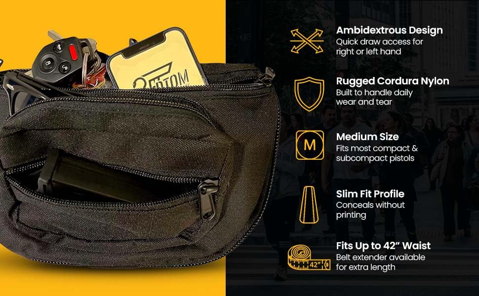 Amazon.co.jp: DTOM コンシールドキャリー ウエストポーチ コーデュラ