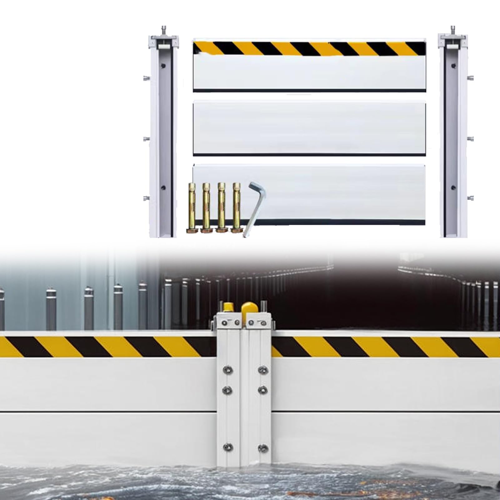 Barrière anti-inondation en aluminium amovible pour porte de maison et garage