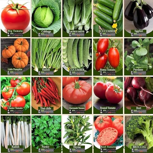 Agrimax Min Purity 98% Min Germination 95% Combination of Mix Vegetables and Herbs Seeds - Set of 20 Packets