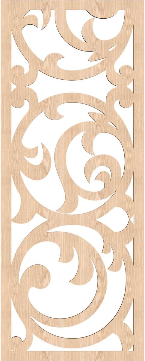 13 3/8"W x 34 3/8"H x 1/4"T Pittsford Decorative Fretwork Wood Wall Panels, Red Oak