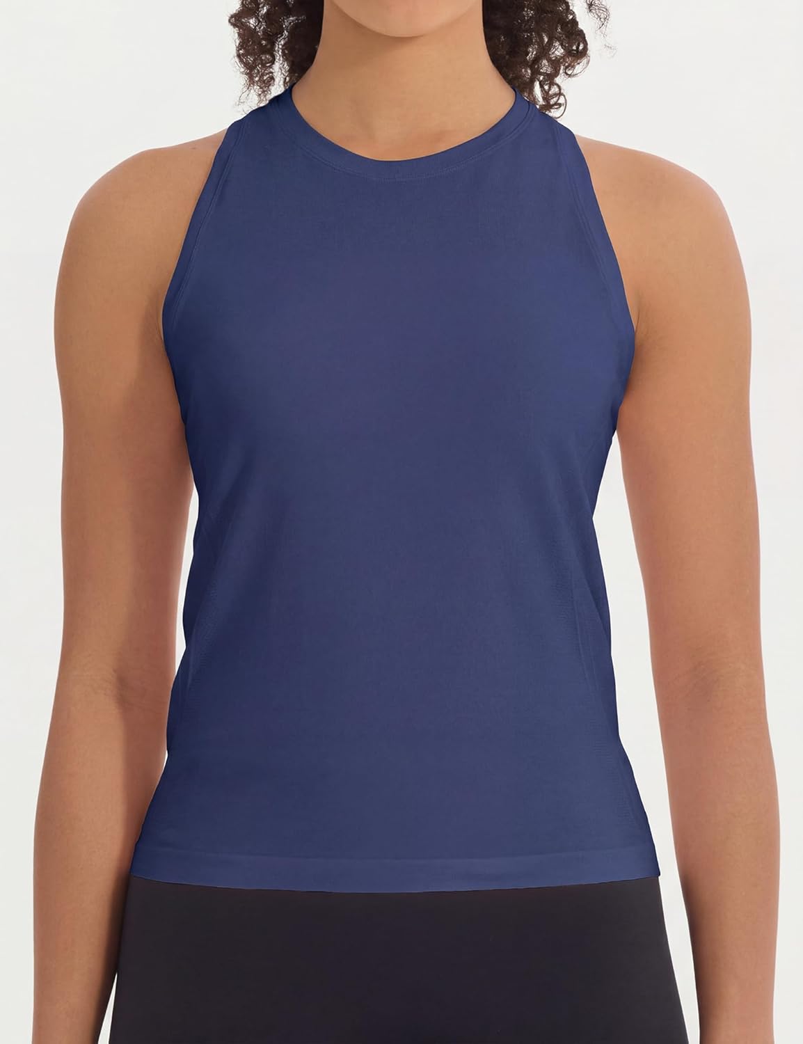 3 Pack Workout Tank Tops for Women Seamless Racerback Athletic Running Tops Crew Neck Sleeveless Gym Yoga Shirts