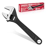 6-Inch Adjustable Wrench&comma; Black Oxide Finish Wide Jaw Spanner with Inch&sol;Metric Scale&comma; Premium Drop Forged Steel for Automotive Plumbing and Household Repairs