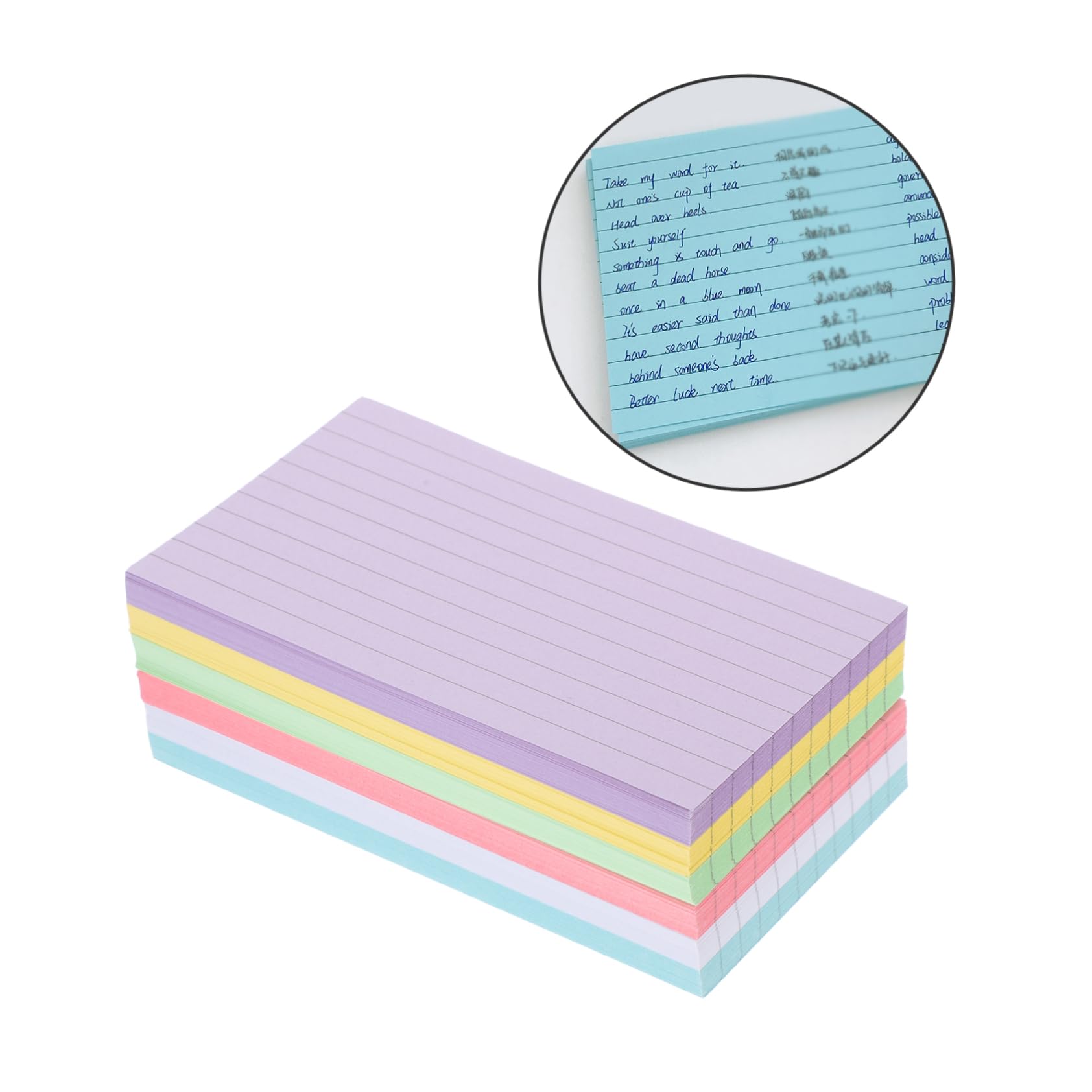 SHINEOFI 3 Sätze Farbige Karteikarten Bunt Groß Karteikarten Lernen Wortkarten Schreiben Schreibutensilien Büromaterial Notepad Farbig Speicher Papier 300 Blatt*3