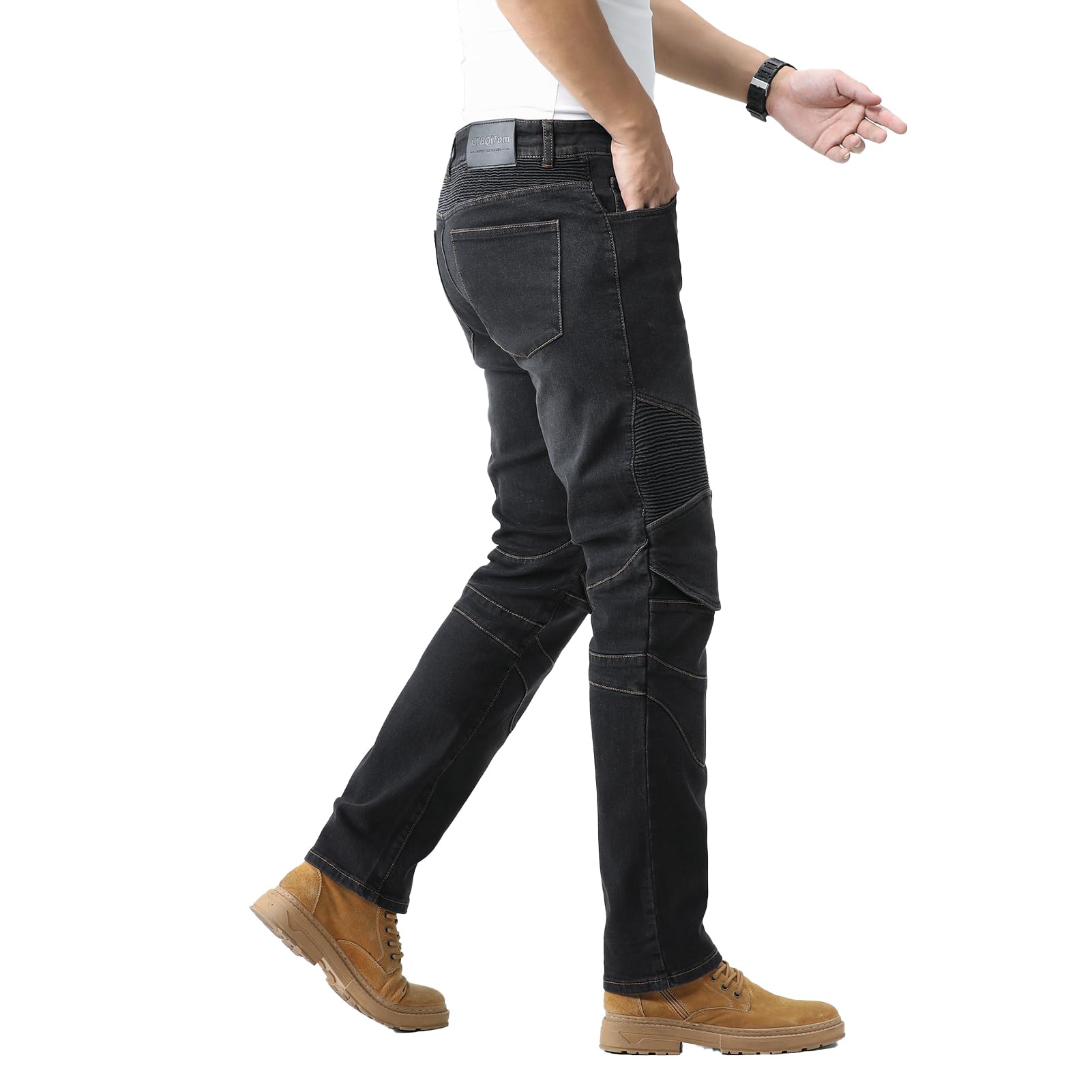 CTBQiTom Herren Motorrad Jeans Motorrad Hosen Schutz Motorradhose mit Abnehmbarer CE Rüstung