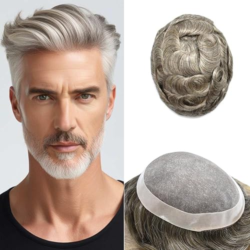 Miniatura 88 de Mens Toupee Hair Piece For Men Fine Mono Men Hair System Toupee For Men Hair Piece Real Human Hair System For Men Protesis Capilar Para Hombre 6x9