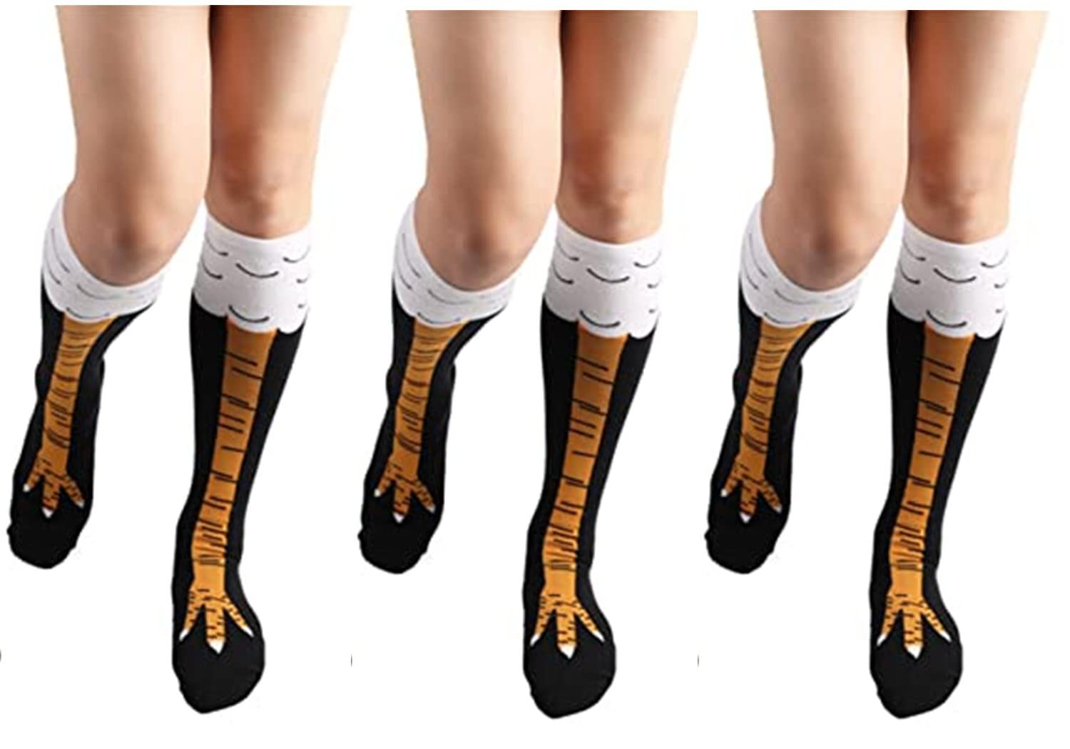 ZooartsNovelty Funny Crazy Socks Chicken Leg Socks Womens Mens Knee-High Turkey Socks Funny Gifts