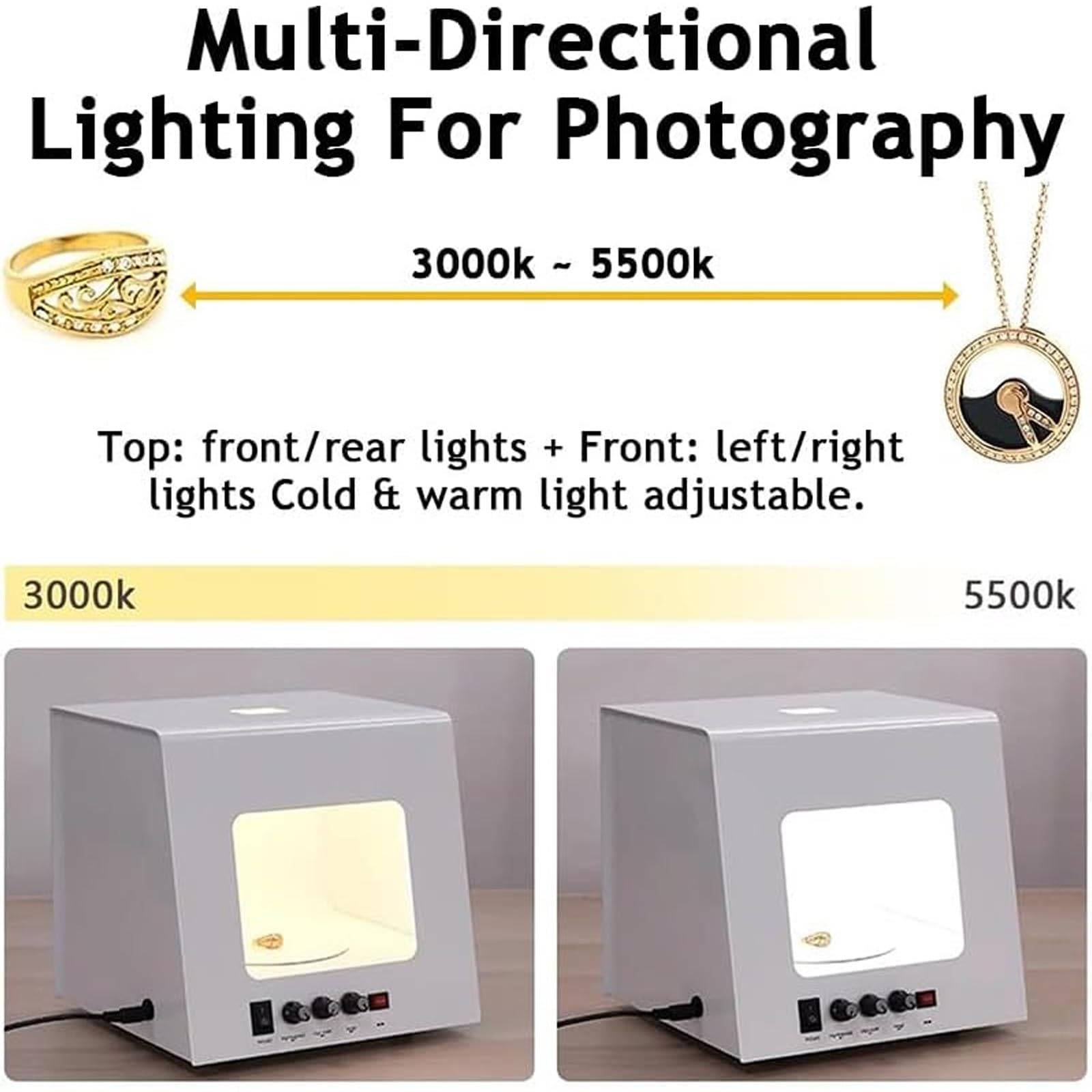 Przenośny mini namiot do studia fotograficznego, lampa LED z elektrycznym gramofonem 360° i regulowanymi światłami do fotografii biżuterii i małych przedmiotów
