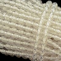 Vista 2 de FQTANJU Cordón de cadena enrollable de 10 yardas, plástico beige transparente, perlas de 0.177 in x 0.098 in, 17 unidades, control manual, montaje