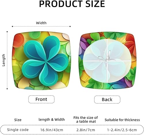 Miniatura 5 de NONHAI Juego de fundas para sillas de comedor de seis piezas, diseño de trébol de arco iris, elástico, lavable, protector de asiento suave y