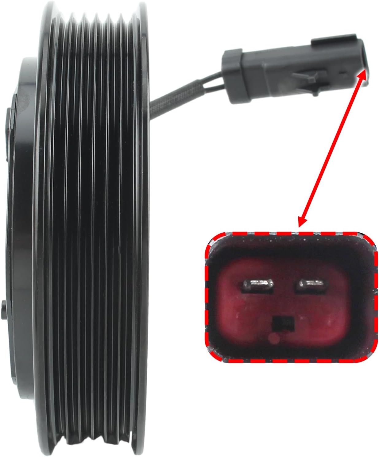 AUTOKAY AC Compressor Clutch Assembly Kit Pulley Coil Set Compatible with Dodge Dakota 6 CYL 3.7L 8 CYL 4.7L 2004-2007 10S17C 55056435AB