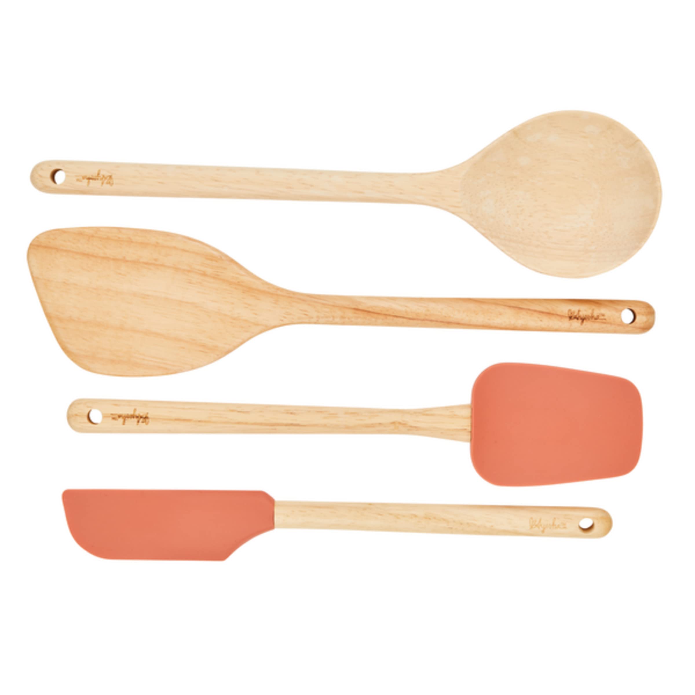 Ayesha Curry Kitchenware 48454 Werkzeuge und Gadgets Koch-/Küchenhelfer-Set – inklusive massivem, Saute-Paddel, Löffel, Glasspatel, Holz, Redwood