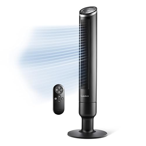Lasko Apex Oscillating Tower Fan with Remote 42 RST200 Black