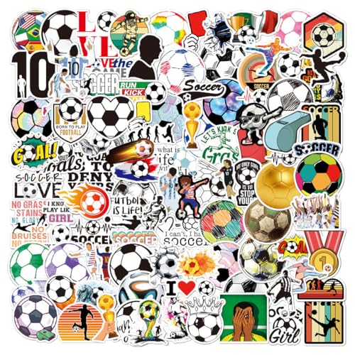 100 pcs pegatinas fútbol, ​​pegatinas para álbumes de recortes, pegatinas para partidos de fútbol, ​​regalos para niños, adolescentes y adultos, para portátil, maleta, coche y botella de agua
