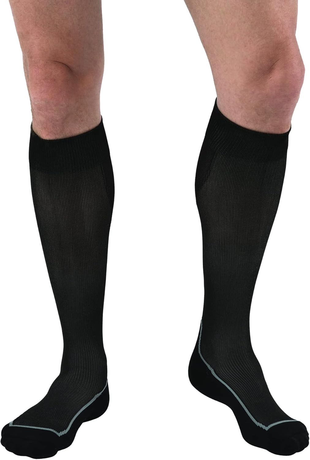 JOBST Sport Knee High 15-20 mmHg Compression Socks, Black/Cool Black, Small : Health & Household