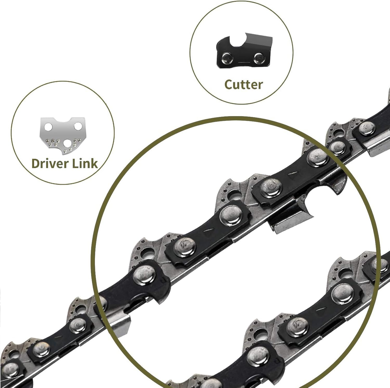 5Pack Stihl Chainsaw Chain 16 Inch Fits Stihl 61PMM355, MS 017, MS 170, MS 171, MS 180 C, Oregon 90PX055G, 3/8” LP Pitch .043” Gauge 55 Drive Links - Image 4