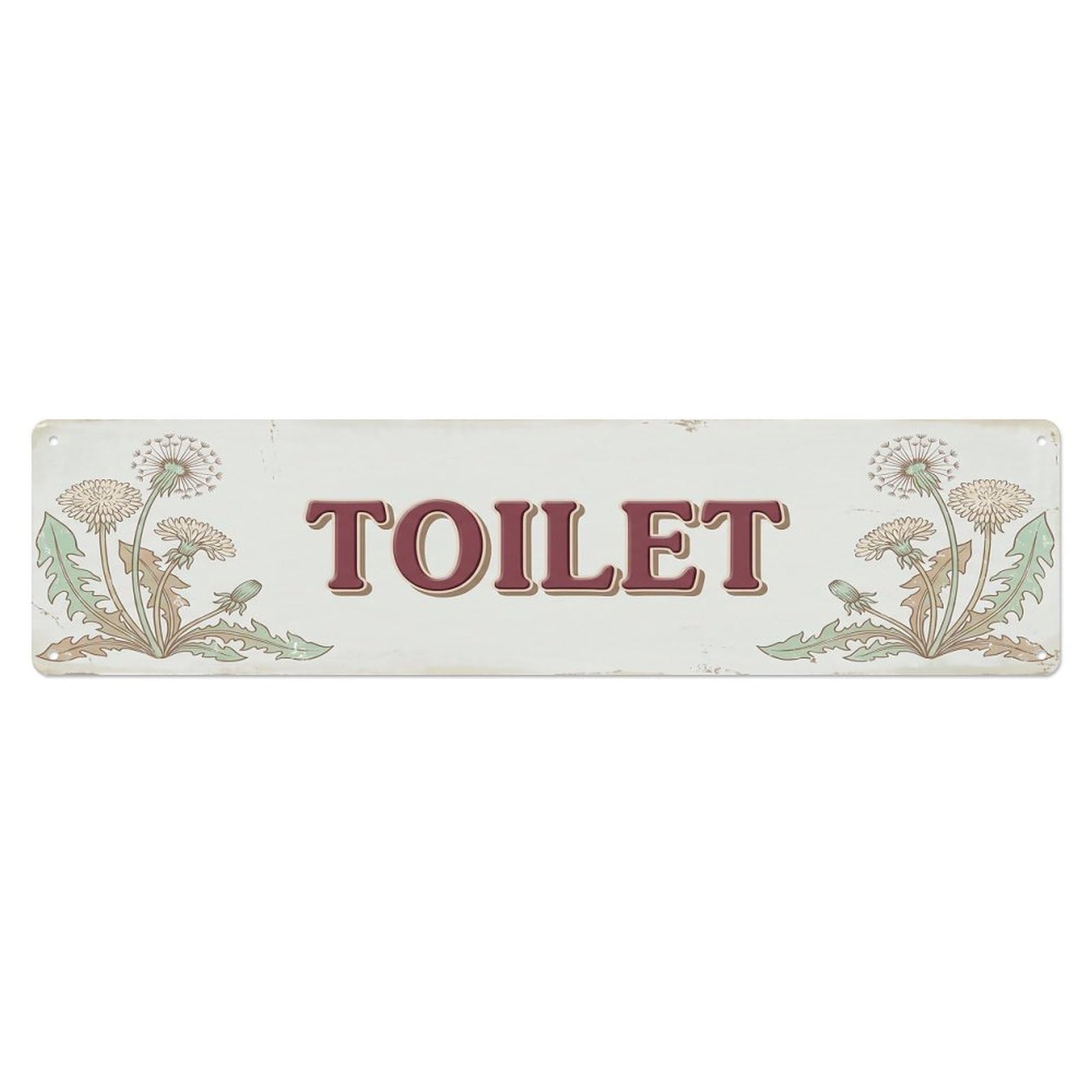 Cmhok Vintage Style Toilet Signage Dandelion Vintage Metal Tin Sign Wall Decor For Cafe, Club, Garden Metal Poster 4X16inch