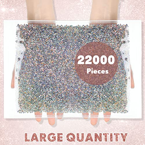 Image of 22000 Pcs Hotfix Rhinestone Bulk Crystal Iron on Flat Back Nail Gems Hot Fix Round Glass Rhinestones for Bedazzling DIY Crafts Clothes Shoes Supplies Decoration 2.7-2.9mm(SS10, Crystal AB)