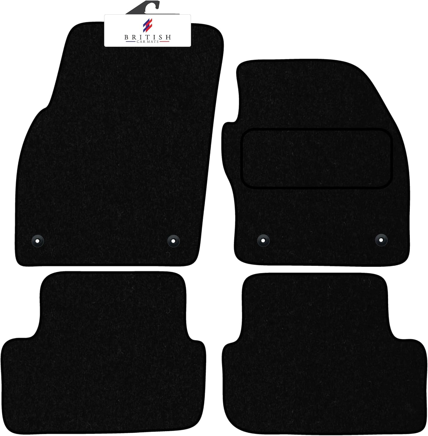 BCM Car Mats - Compatible with VW Polo 2018-Onwards - Carpet - Fully Tailored Floor Mat - Anti-Slip Granulated Backing - Black Trimming - 4 Piece Non-Slip