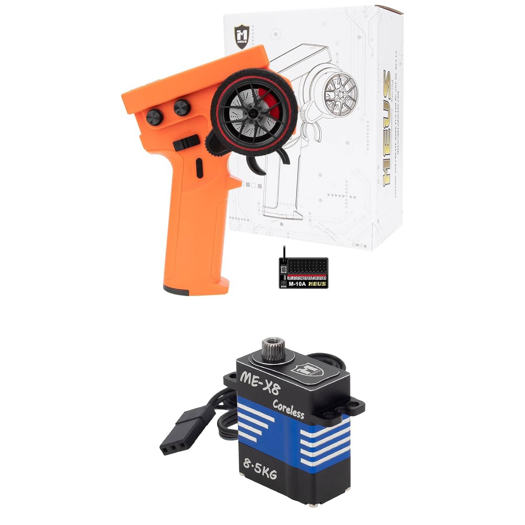 Amazon.com: MEUS RACING Transmitter and Receiver Orange+Servo