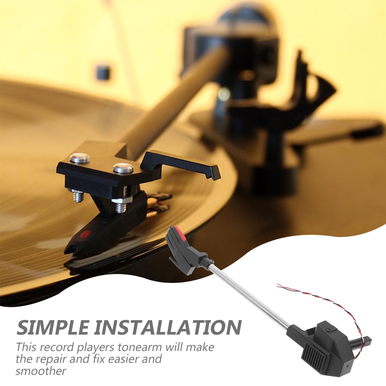 Braccio Giradischi Universale in Abs E Metallo Per Sostituzione Componenti Di Tonearm Con Testina Inclusa Facile Installazione Per Giradischi Vintage