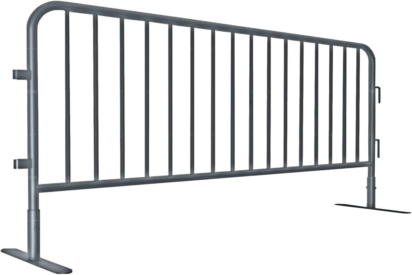 Electriduct 7.3 Feet Heavy Duty Galvanized Steel Barrier Interlocking Crowd Control Barricade with Flat Feet (Pack of 10)