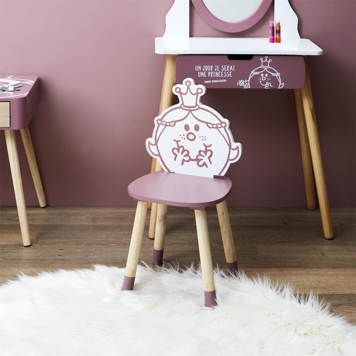 Paris Prix Chaise Enfant Madame Princesse 57cm Rose