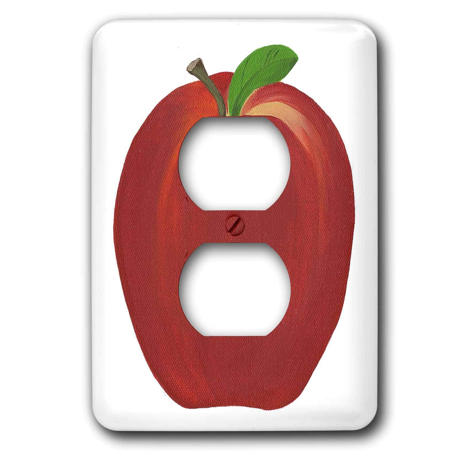 Coque de prise pomme rouge 3drose LSP 12683 _ 6 pour prise de courant double