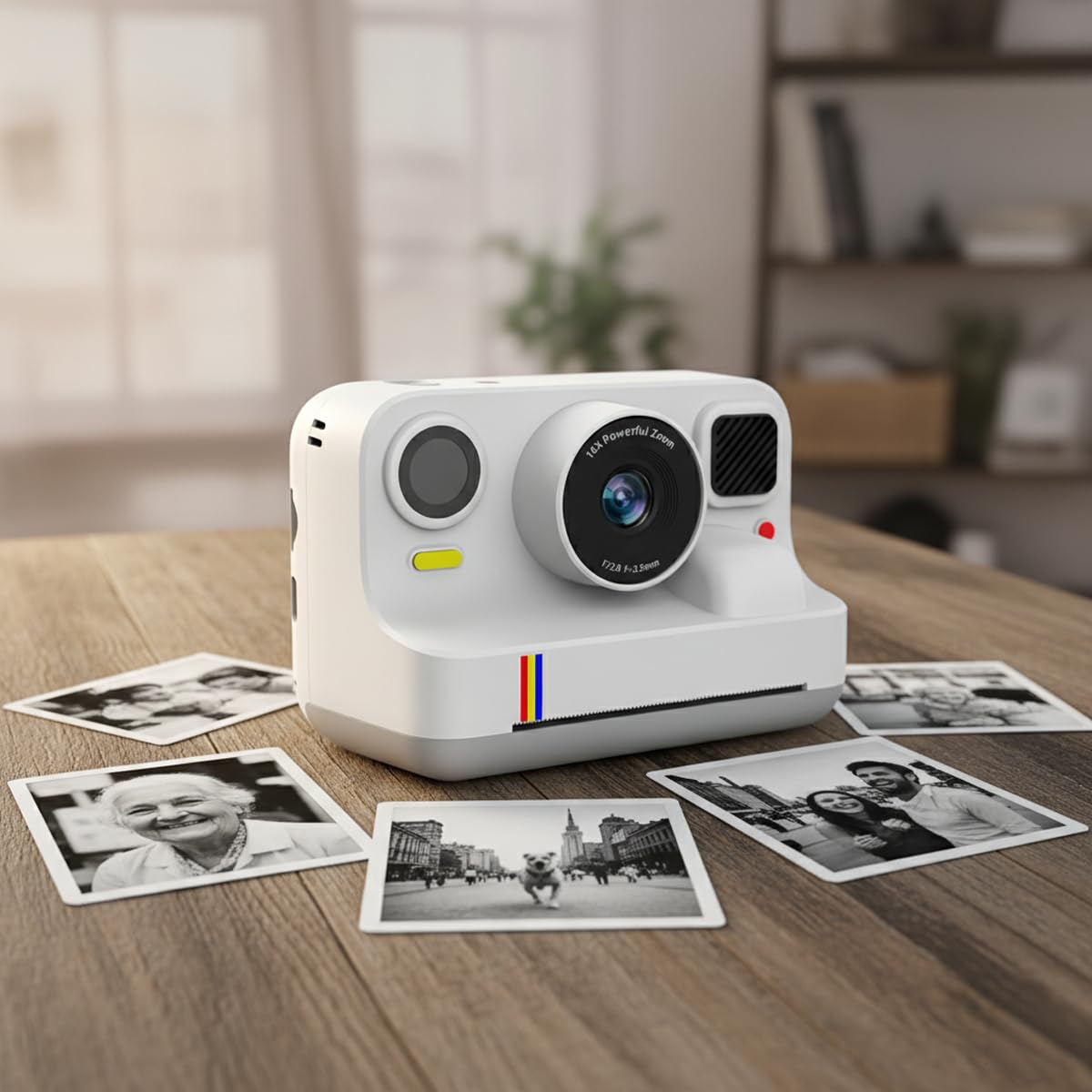 PRIXTON Appareil Photo Instantané pour Enfants Click&Go avec Imprimante, 48 MP, Vidéo Full HD 1080p, Zoom 16x, Écran 2,4”, Jeux, Cadres Amusants, 4 Rouleaux de Papier Inclus