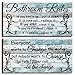 2 Pieces Bathroom Wall Decor Bathroom Rules Flower Wall Art Funny Ocean Beach Bathroom Signs Rustic Bathroom Wooden Signs Farmhouse Toilet Wall Decor (Chic Style)